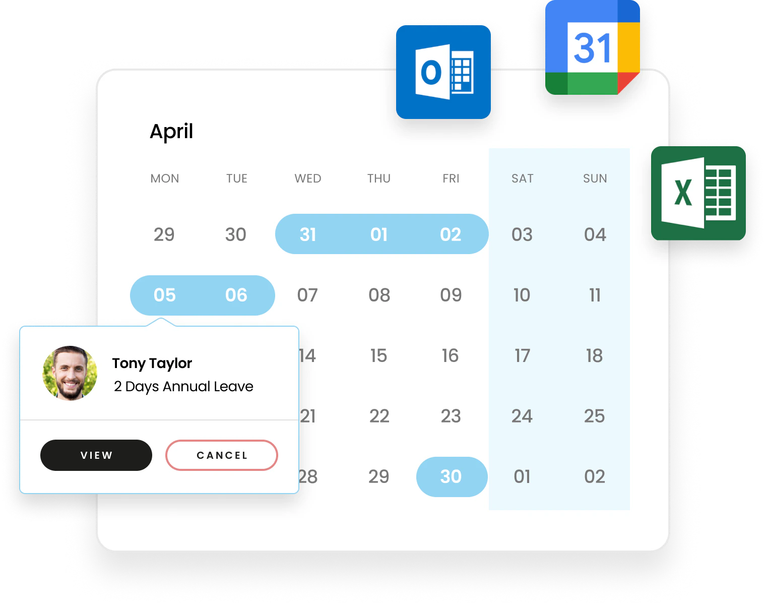 screenshot of Leave Dates